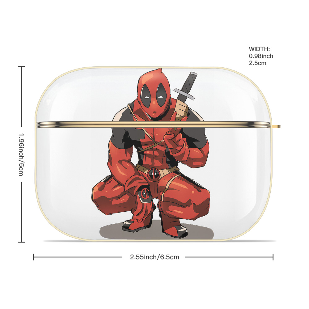 Deadpool デッドプール 【AirPods Pro用】ハードシェル保護ケース｜耐衝撃・防指紋・カラビナ付き商品仕様