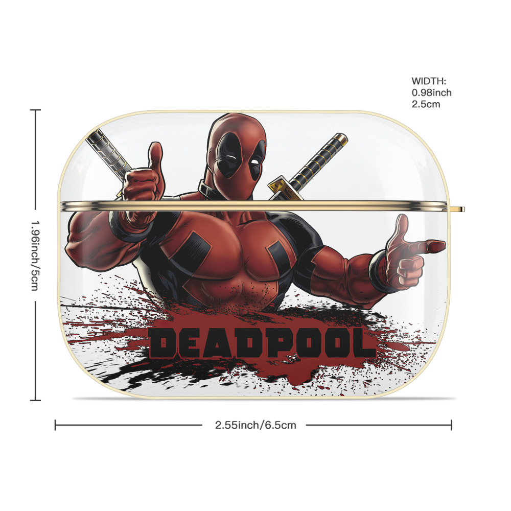 Deadpool デッドプール 【AirPods Pro用】ハードシェル保護ケース｜耐衝撃・防指紋・カラビナ付き商品仕様