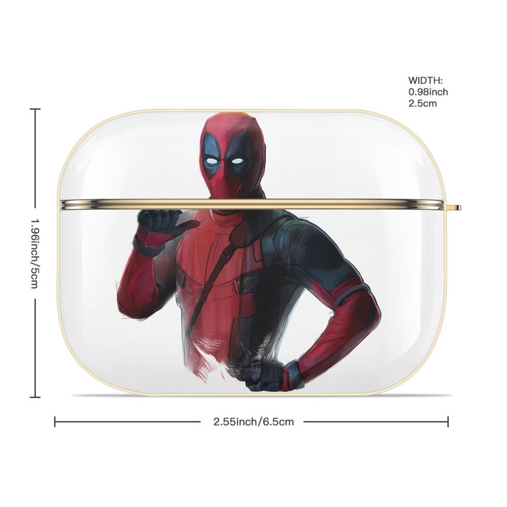 Deadpool デッドプール 【AirPods Pro用】ハードシェル保護ケース｜耐衝撃・防指紋・カラビナ付き商品仕様