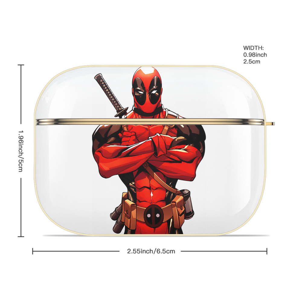 Deadpool デッドプール 【AirPods Pro用】ハードシェル保護ケース｜耐衝撃・防指紋・カラビナ付き商品仕様