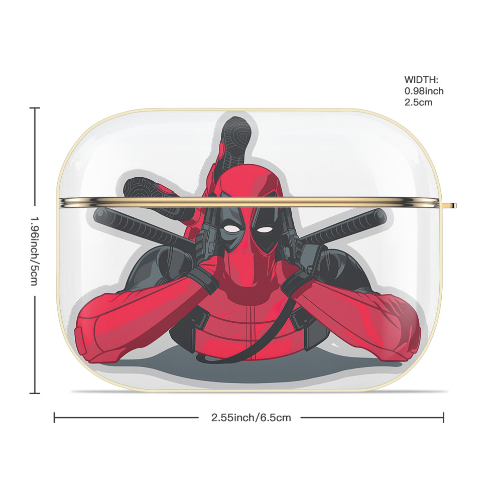 Deadpool デッドプール 【AirPods Pro用】ハードシェル保護ケース｜耐衝撃・防指紋・カラビナ付き商品仕様