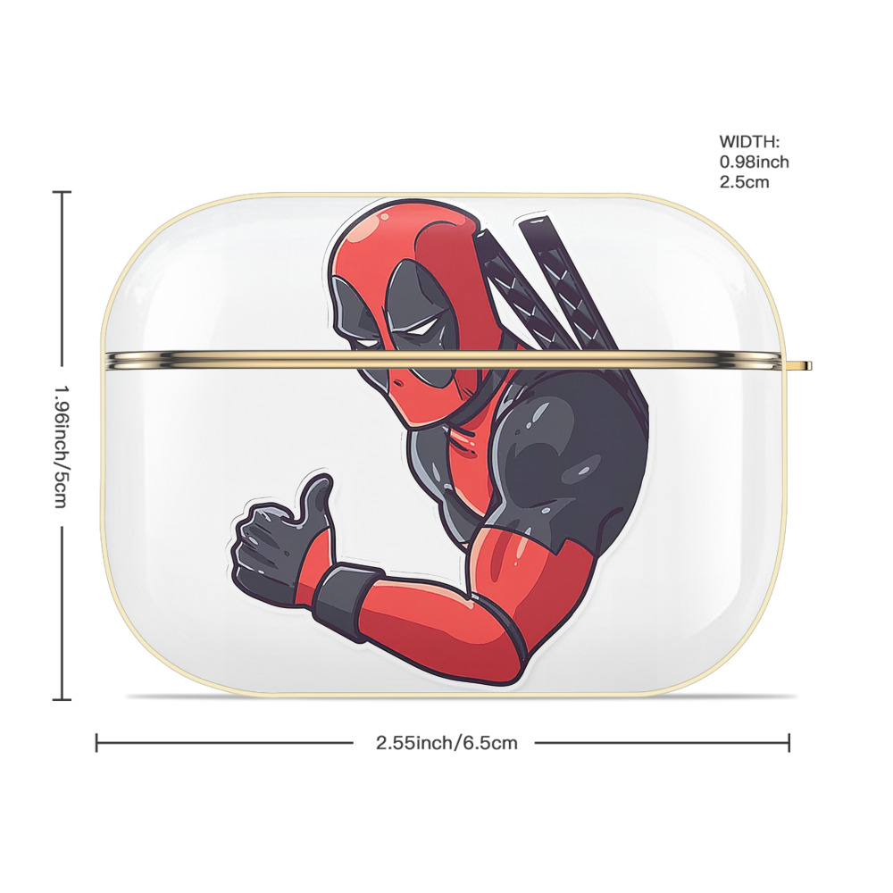 Deadpool デッドプール 【AirPods Pro用】ハードシェル保護ケース｜耐衝撃・防指紋・カラビナ付き商品仕様