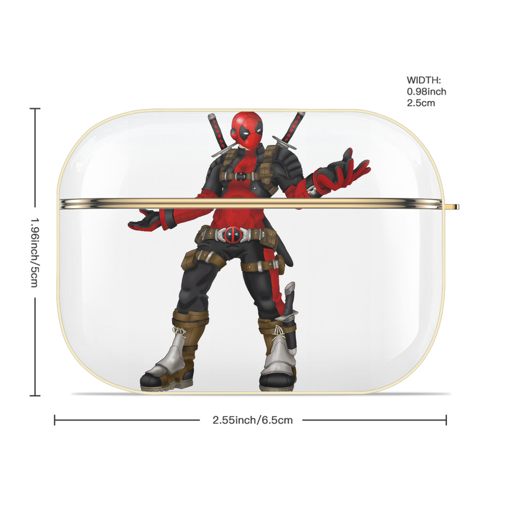 Deadpool デッドプール 【AirPods Pro用】ハードシェル保護ケース｜耐衝撃・防指紋・カラビナ付き商品仕様