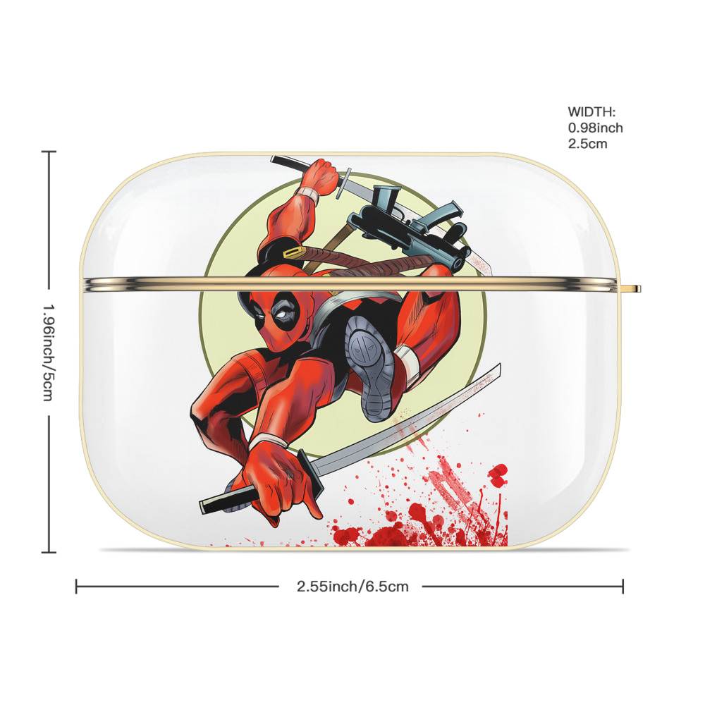 Deadpool デッドプール 【AirPods Pro用】ハードシェル保護ケース｜耐衝撃・防指紋・カラビナ付き商品仕様