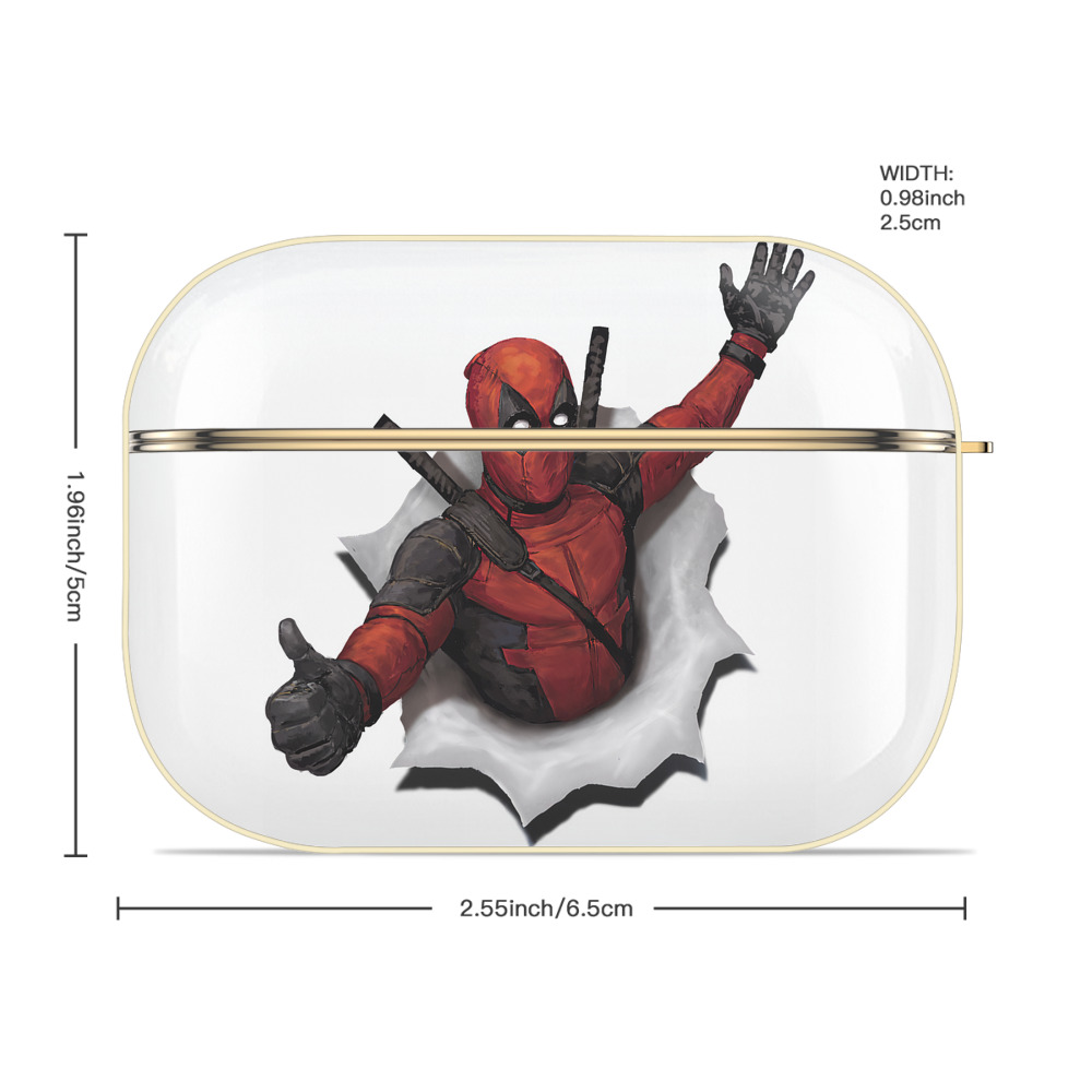 Deadpool デッドプール 【AirPods Pro用】ハードシェル保護ケース｜耐衝撃・防指紋・カラビナ付き商品仕様