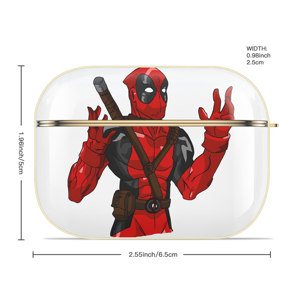 Deadpool デッドプール 【AirPods Pro用】ハードシェル保護ケース｜耐衝撃・防指紋・カラビナ付き商品仕様