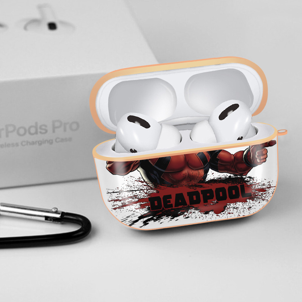 Deadpool デッドプール 【AirPods Pro用】ハードシェル保護ケース｜耐衝撃・防指紋・カラビナ付き商品仕様